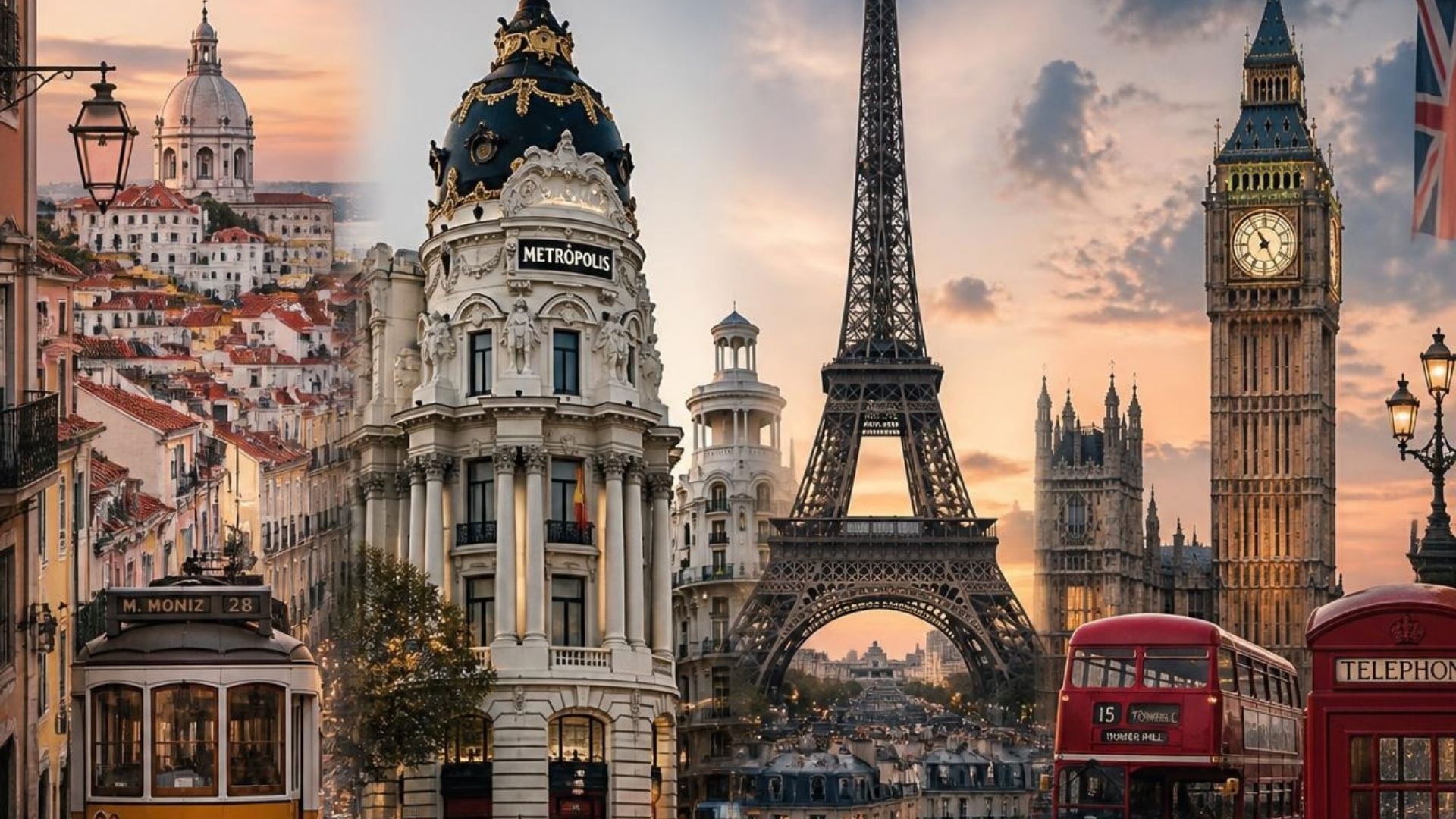 Conoce las capitales de Europa: Lisboa, Madrid, París y Londres